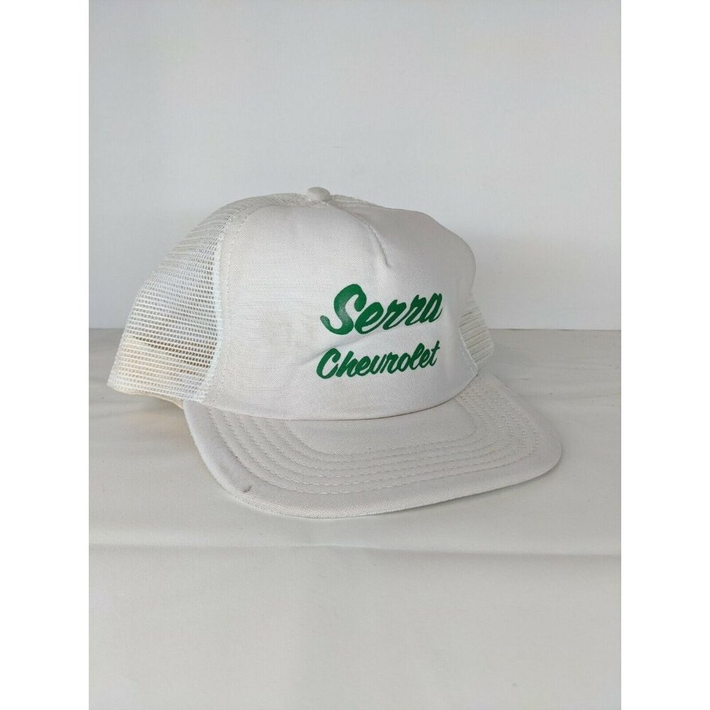 VINTAGE 90s Sierra Chevrolet Snapback Hat Retro Chevy White Cap